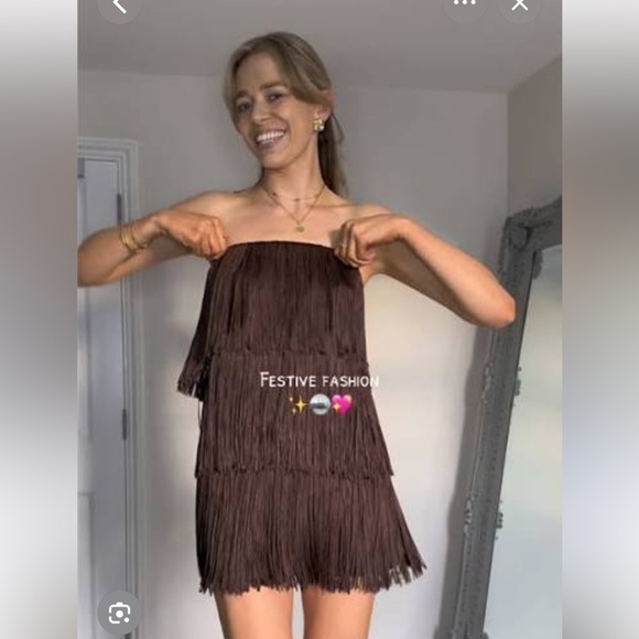NWT ZARA VIRAL 2025 COLLECTION FRINGED STRAPLESS DRESS SIZE 
🚨FIRM PRICE - Picture 7 of 17